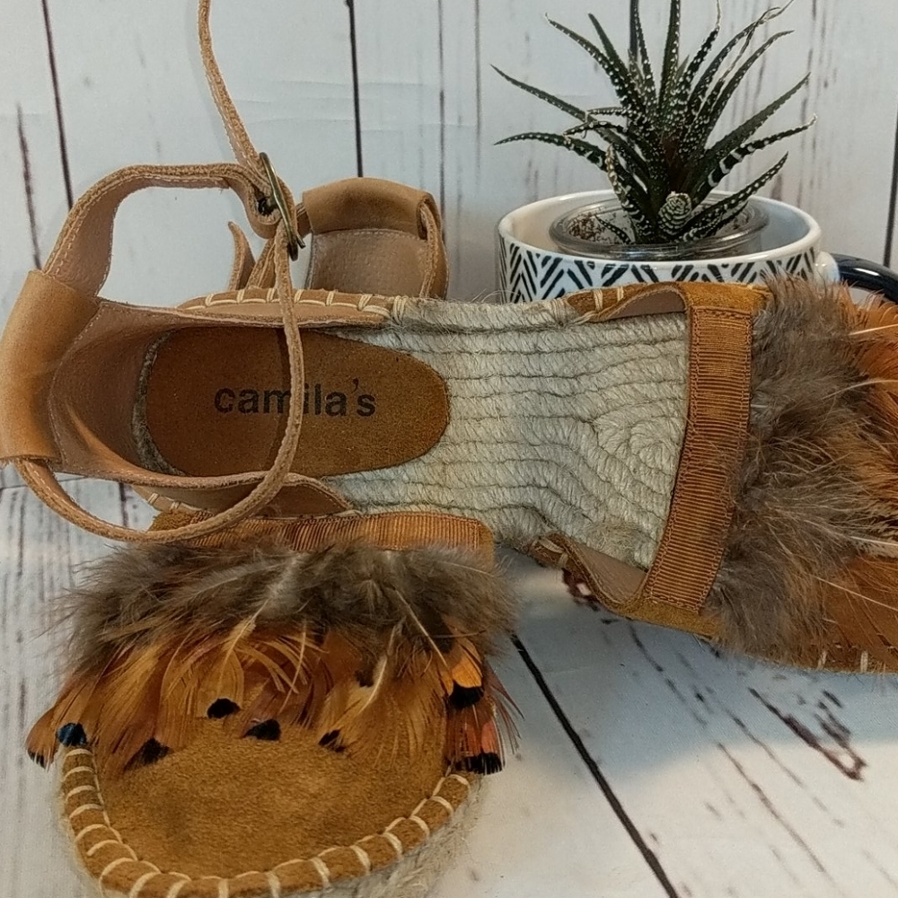 Camila's Feather Boho‎ Chic Espadrilles Women's 7.5/8 - Picture 12 of 16